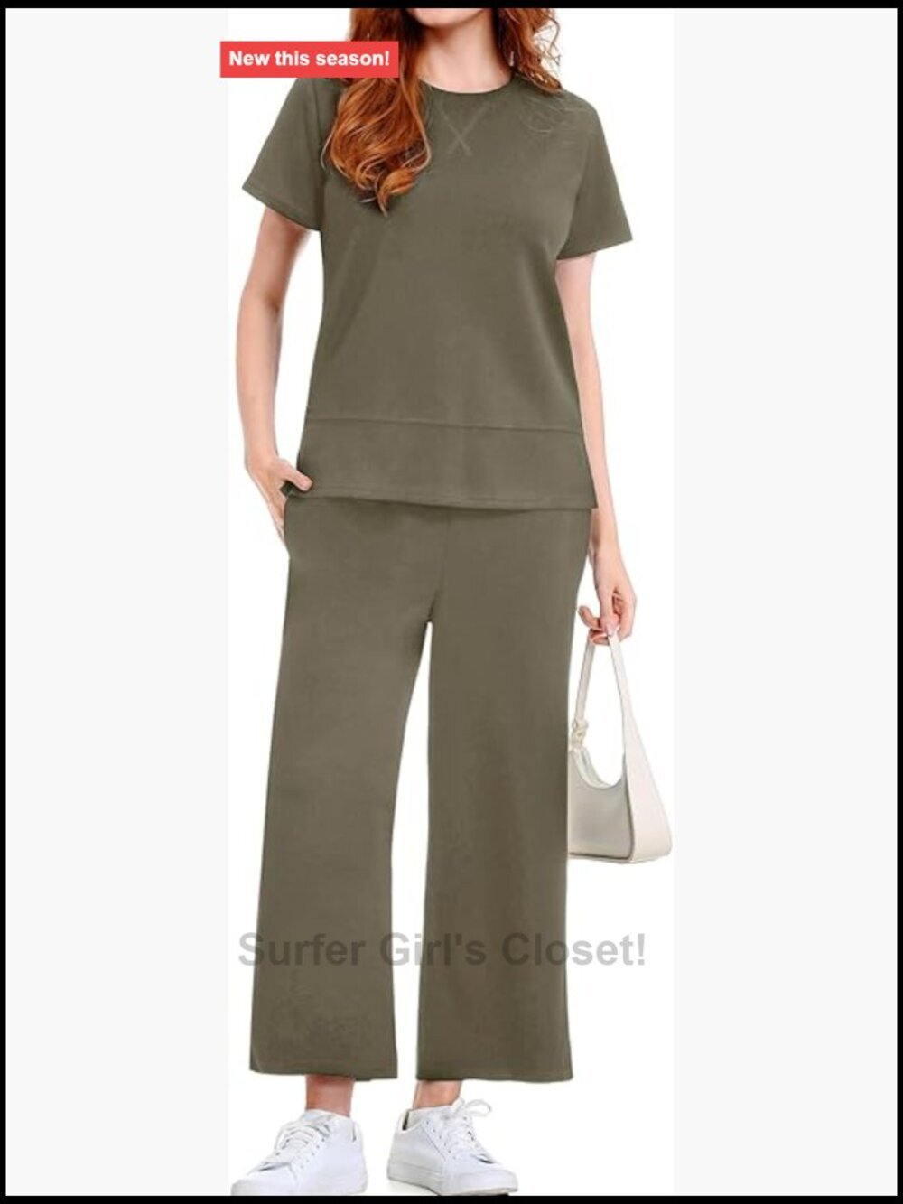 Women's 2 Piece Lounge Set - Short Sleeve Wide Leg Vacation Outfits